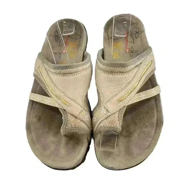 Merrell silver lining womens sandals 6 37 beige yellow suede walking outdoors - Picture 2 of 13